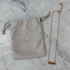 Kendra Scott Leanor Bar Pendant in Rose Gold Drusy
